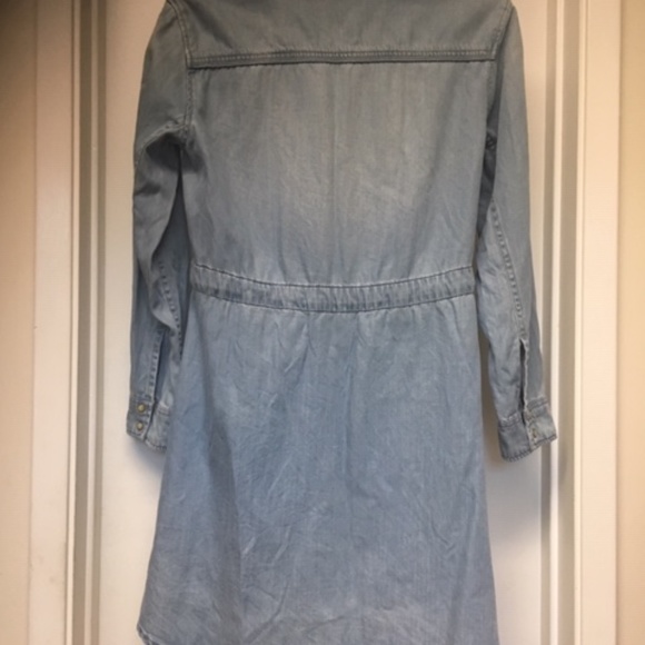 AllSaints SANKO Blue Denim Shirt Dress Button Front Drawstring - Picture 11 of 11